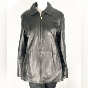 🖤 Jessica Black Genuine Leather Jacket | Zip-Up | Size Large🖤